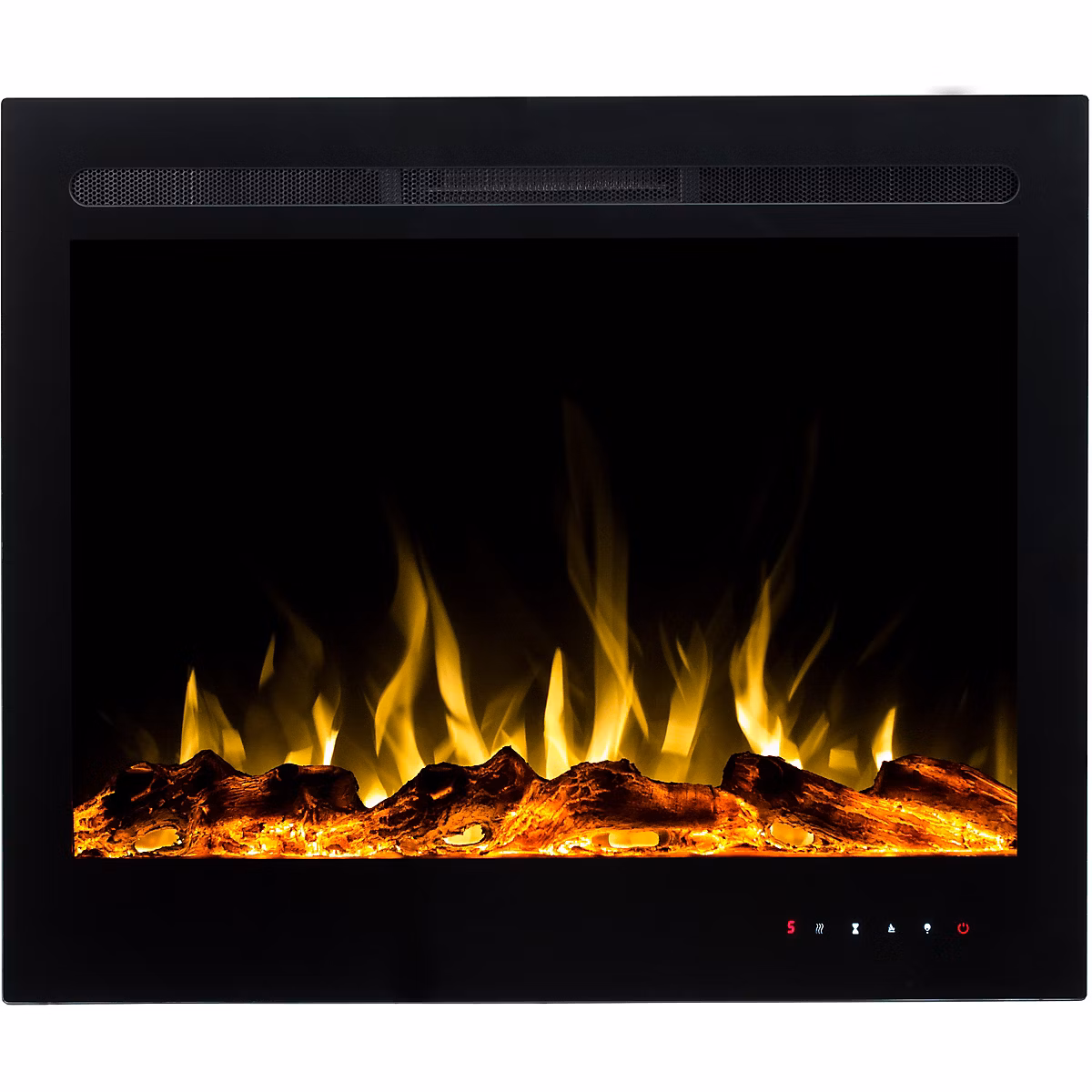 Cheminée électrique AFLAMO Majestic 39 – murale ou encastrable, 77 × 63 × 14 cm, cheminée LED avec chauffage 750/1500 W