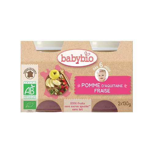 Petits pots pomme fraise mes fruits Babybio 2 x 130 g