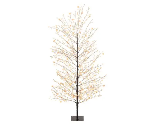 Arbre lumineux noir à 1350 micro-LED blanc orangé pour extérieur - 150 cm