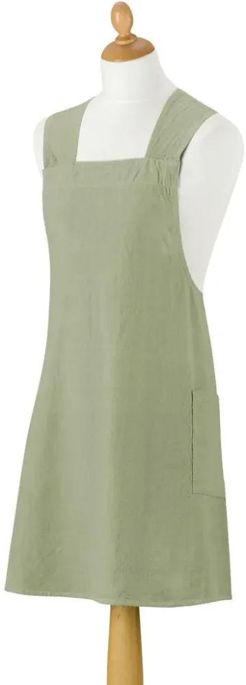 Tablier en coton recyclé coloris matcha Ada - 72 x 85 cm