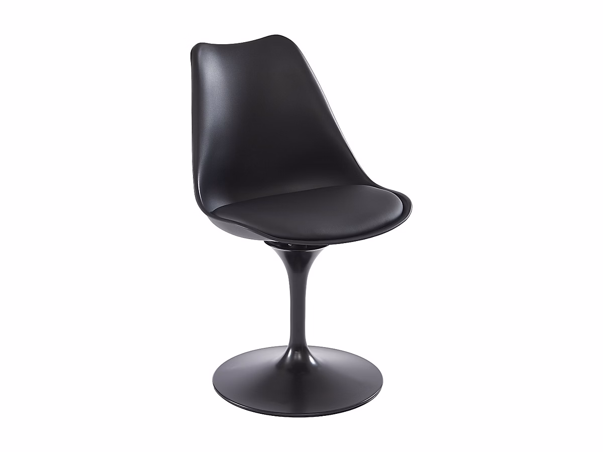 Chaise pivotante en polypropylène – simili et acier | Noir | XAFY