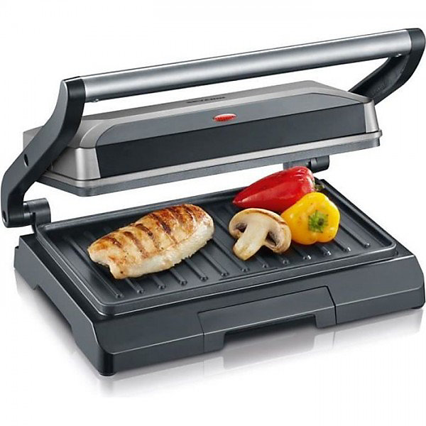 Barbecue Electrique | Grillade SEVERIN – Grill Electrique KG2394 – Surface cuisson 23x14 – 5cm – Plaques anti – adhésives – 800W