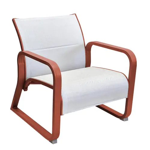 Fauteuil lounge Quenza II-padded coloris orange en aluminium
