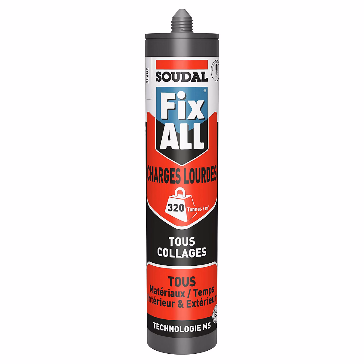Mastic colle Soudal Fixall charges lourdes blanc 290ml – Réf. RPGJRLMSQ2927950218