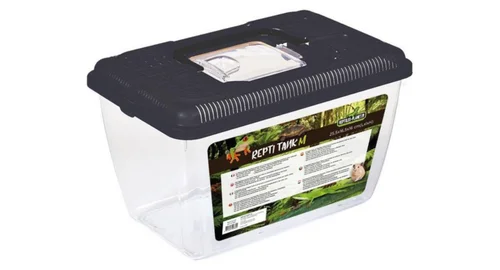 Terrarium en plastique coloris noir Reptile Planet Repti Tank - Taille M 25,5 x 16,5 x 16 cm