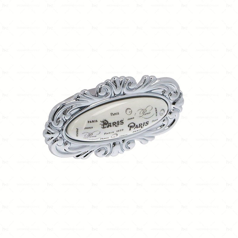 Poignée et bouton – Boutons pour meubles en zamac et Porcelaine Entraxe 32 chrome poli