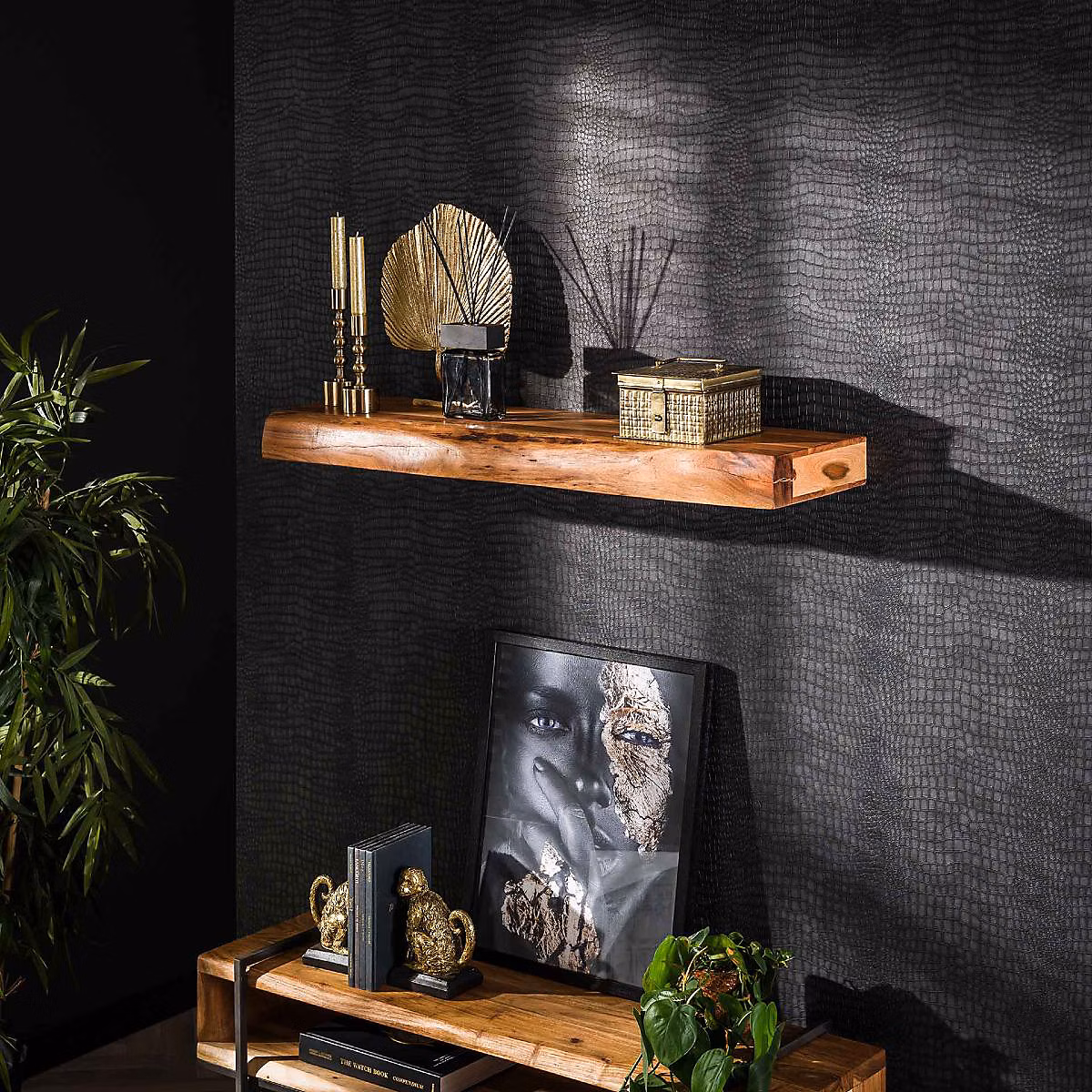 Etagère – Étagère murale en bois d'acacia massif 100cm TRONCIA