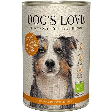 Boîte bio à la dinde pour chien, 400 g