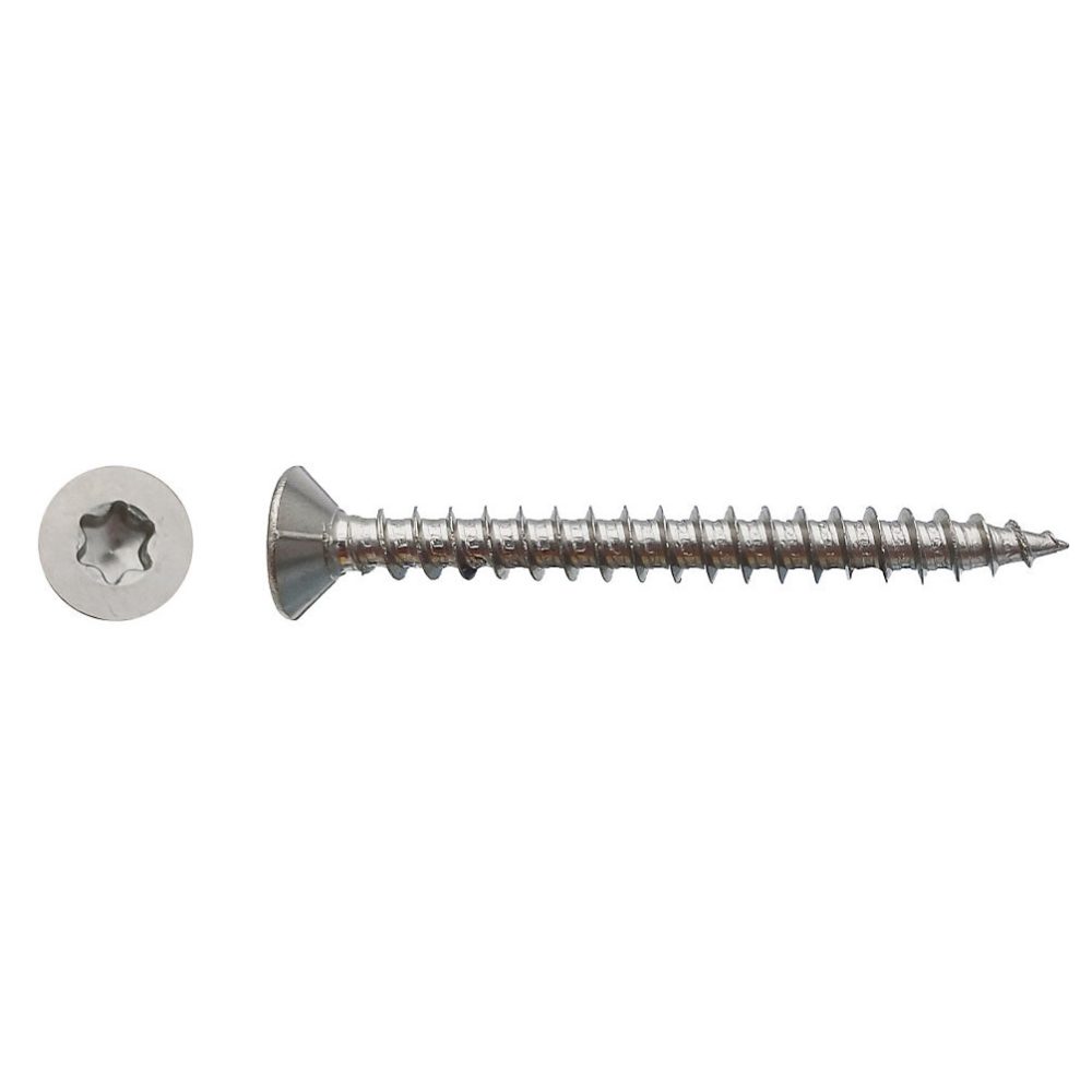 200 Vis Bois Tête Fraisée Torx T20 4.5 × 20 mm | Inox A2 – D – Work