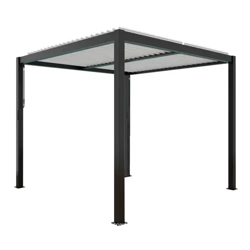Pergola bioclimatique en aluminium noir Green Outside Event - 4 x 3 m