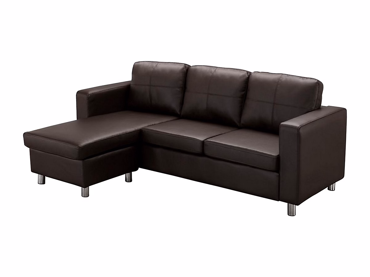 Canapé d'angle réversible en simili ACKLEY – Marron