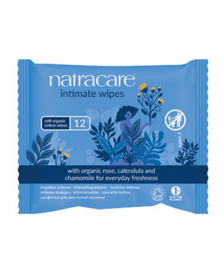 Natracare - 12 Lingettes intimes en Coton Biologique 12 pièces