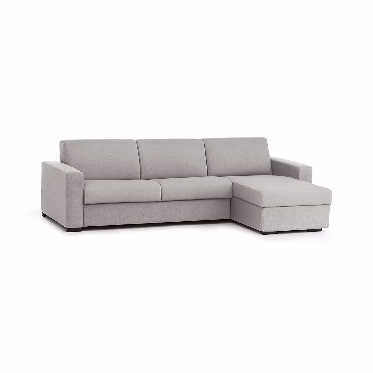 Dabala Canapé – lit, Canapé d'angle, Canapé à ouverture pivotante, avec péninsule de rangement réversible, 260x95h90 cm, Gris