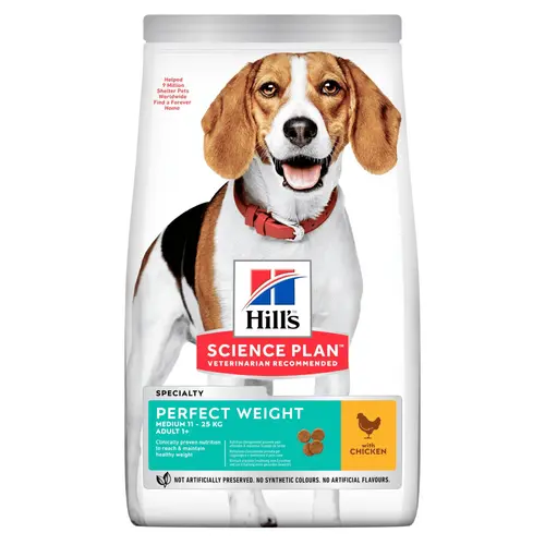 Croquette pour chien adulte de petite taille Weight au poulet Hill's - 12 kg