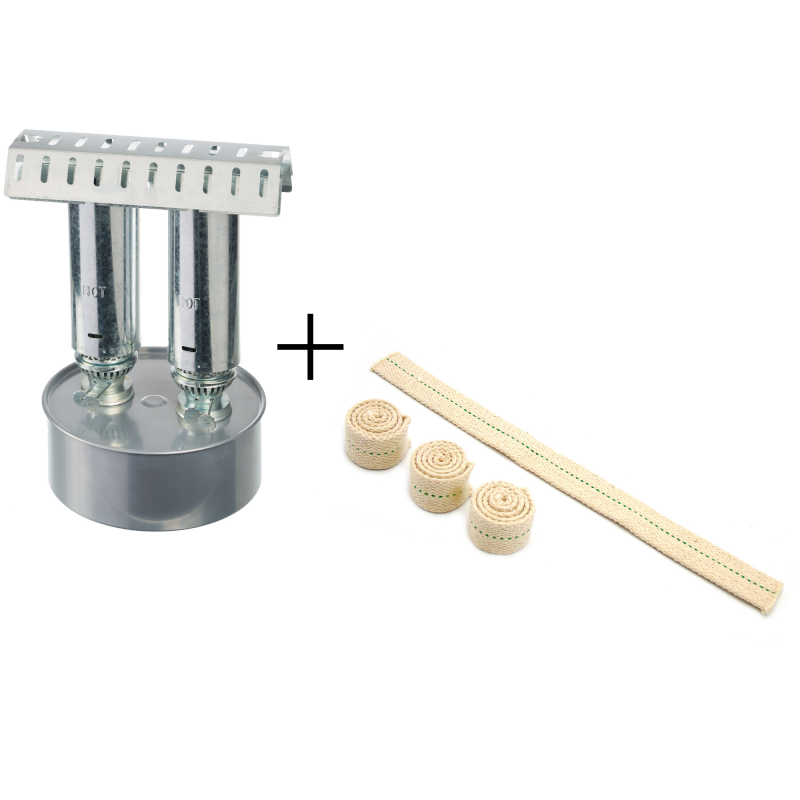 Chauffage 2 brûleurs pour serre 5m² - Kit mèches incluses