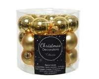 Boîte de 24 mini-boules en Verre Or clair brillant et mat – Ø 2,5 cm