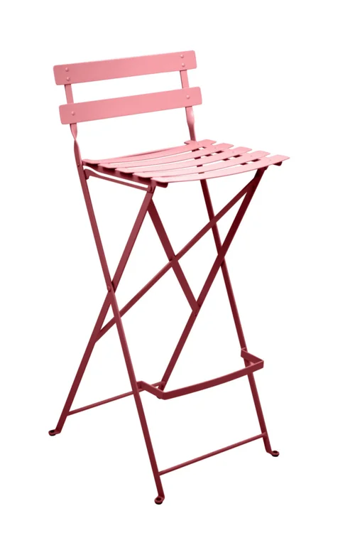 Tabouret haut Bistro coloris rouge en acier Fermob - 42 x 31 x 74 cm