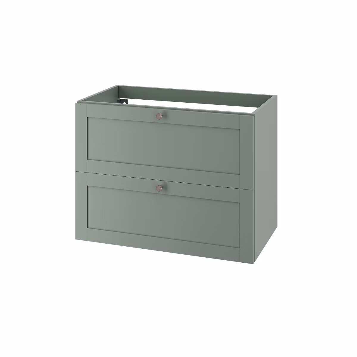 Meuble de salle de bains – Meuble sous vasque suspendu vert sauge 2 tiroirs l.80 x H.60 x P.45 cm GoodHome Imandra