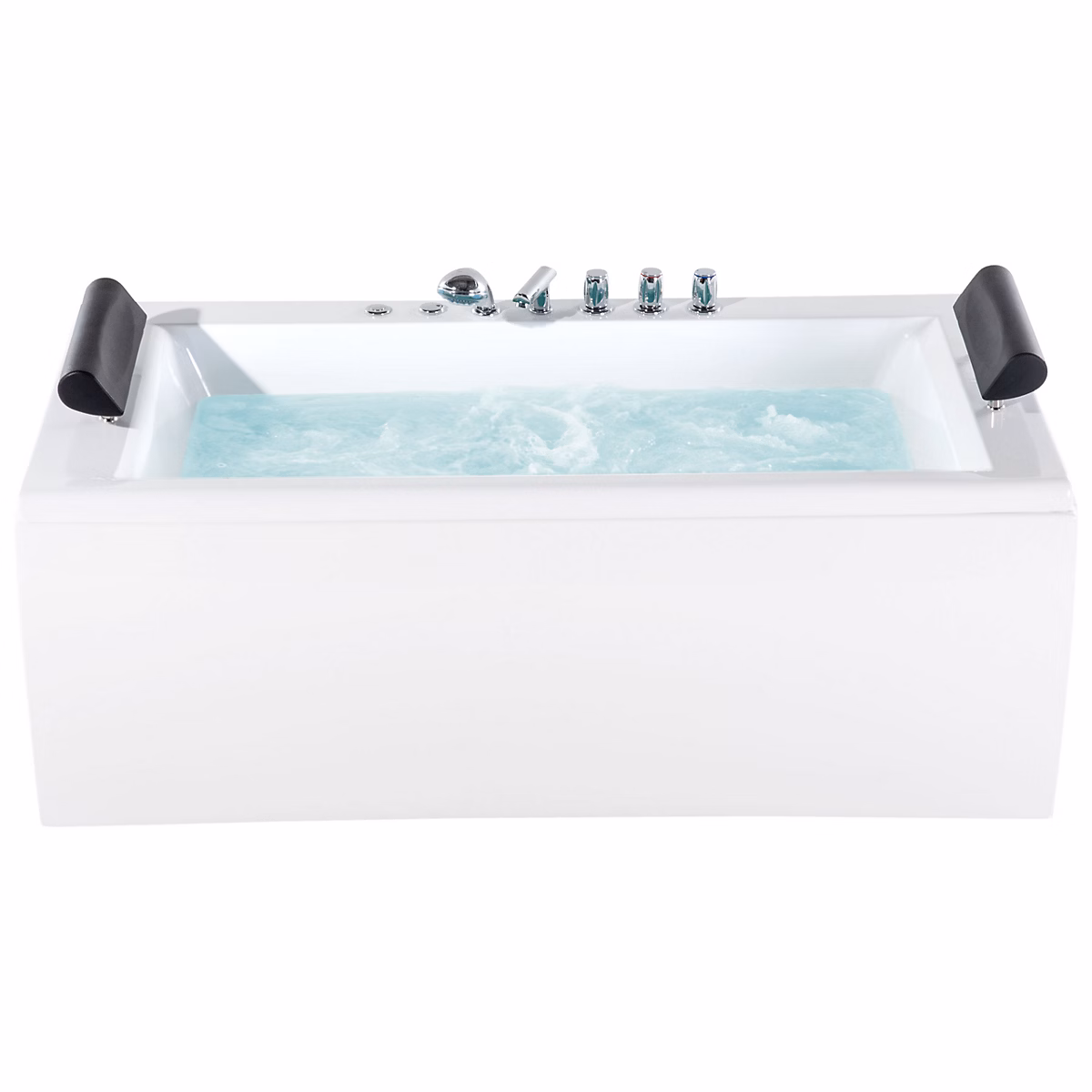 Baignoire d'angle à remous avec LED MONTEGO 172 × 83 cm Blanc