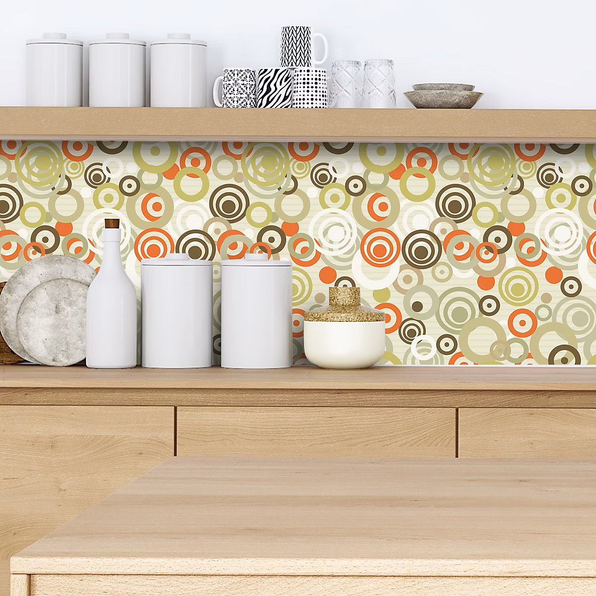 Crédence adhésive déco retro multicolor – 60 × 300cm