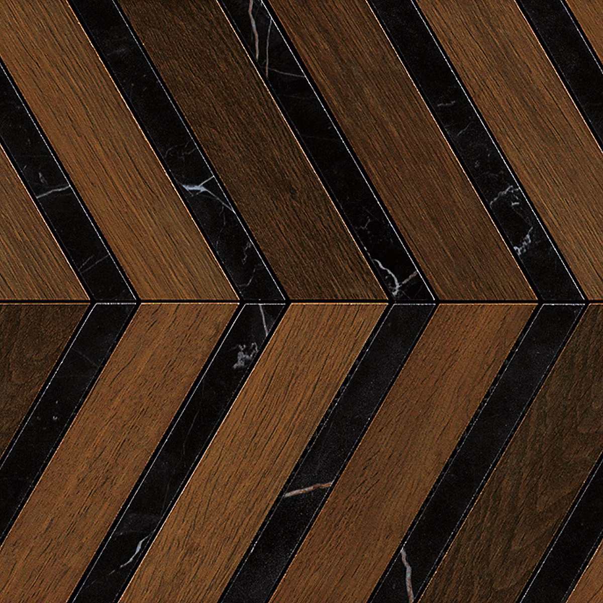 Carrelage effet Parquet Bois Chêne Cuir Chevron Pointe de Hongrie 29 – 4x28 | 7x0 | 95 cm Mat Lorenta | Sol et mur intérieur (vendu par