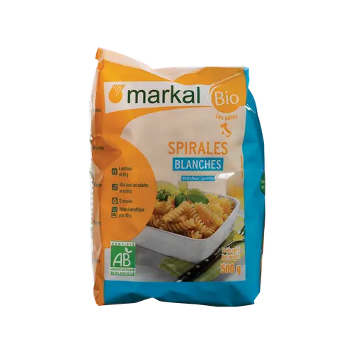 Pâtes spirales blanches bio Markal - 500 g