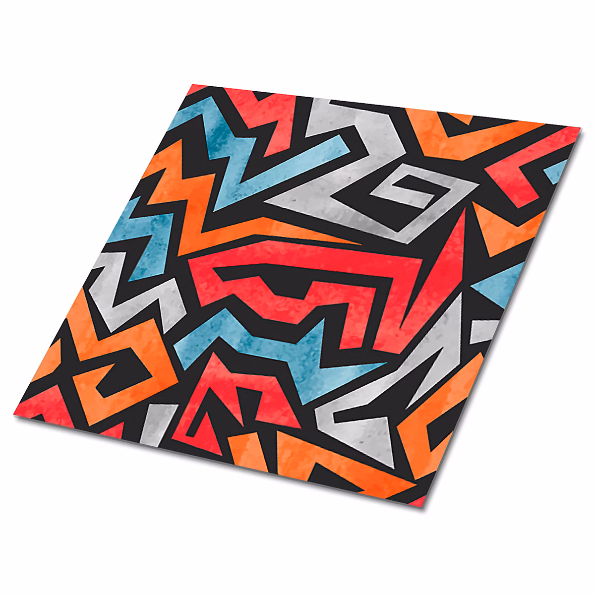 Carreaux vinyle Tulup 30 × 30 cm Graffiti abstrait 9 pcs