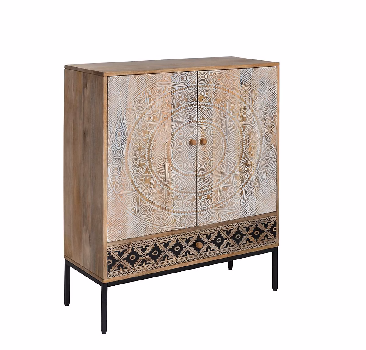 Armoire sculptée en bois de manguier Marc – Réf. GDFKMUFLV5934961587
