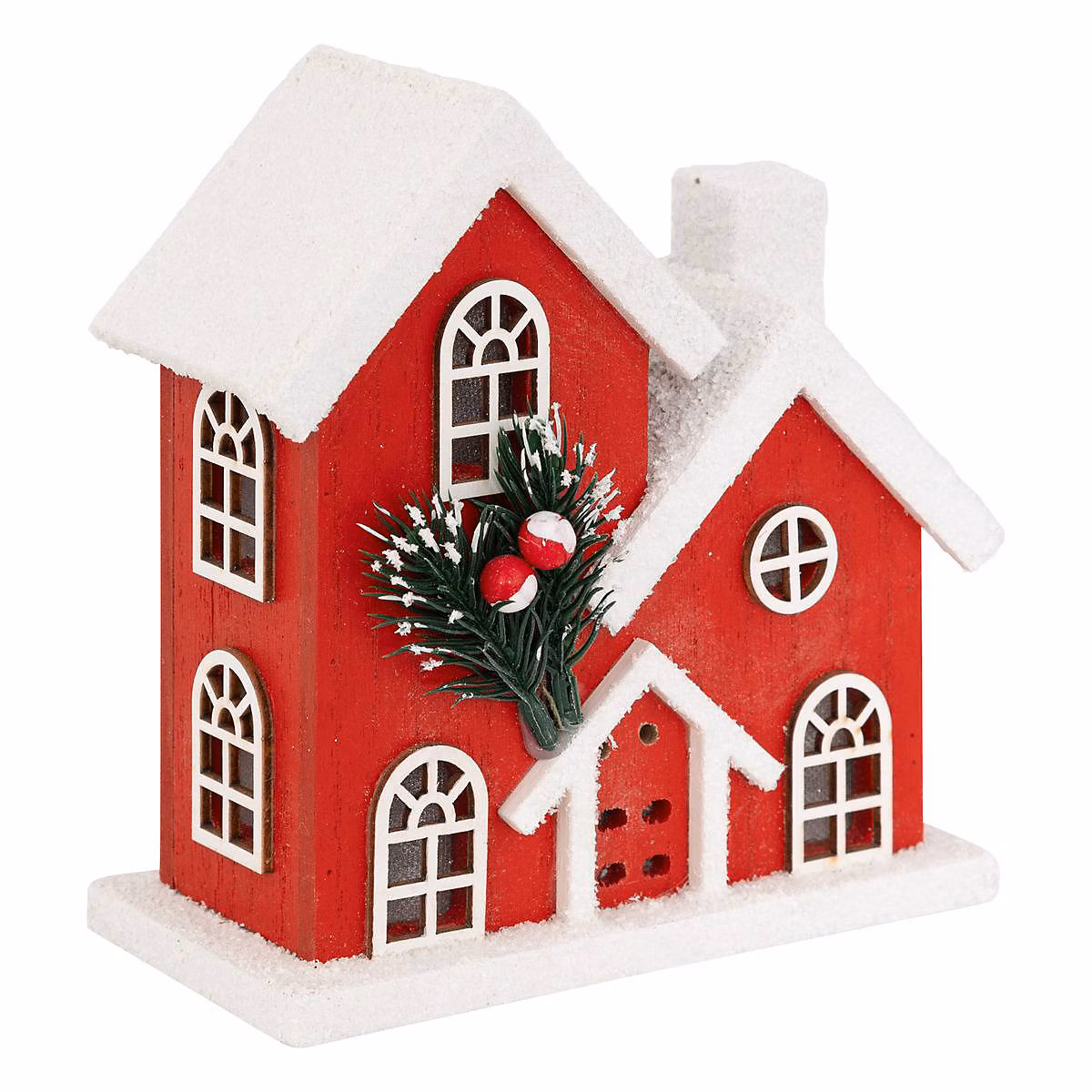 Décoration maison rouge h18 cm 6 led blanc chaud à piles – feeric lights & christmas