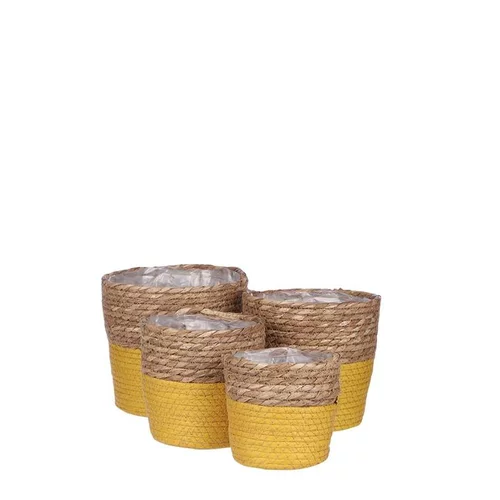 Panier en zostère jaune Rachel - Ø 18 x H 18 cm