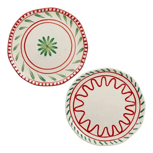 Assiette plate blanche, verte et rouge Venda - Ø 27 cm