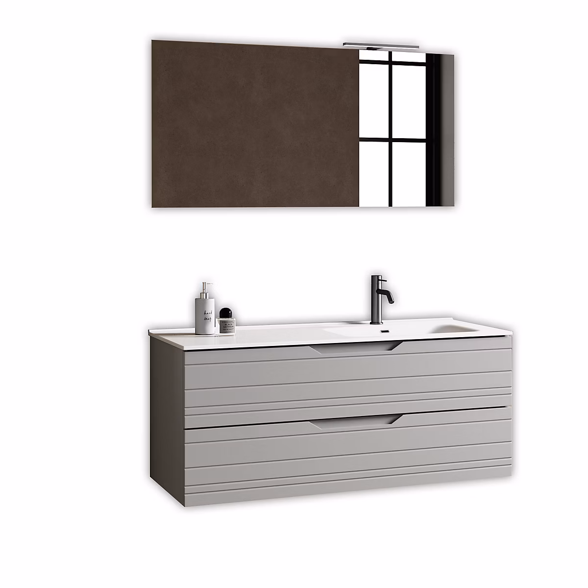 Ensemble vasque droite 5 pièces SOLMIRA gris – Réf. NZZCPZGQG0776413233
