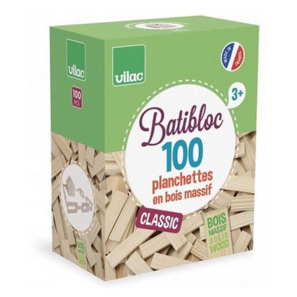 Vilac Batibloc classic 100 planchettes en bois | bois