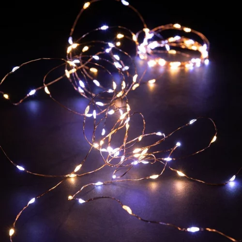Guirlande lumineuse micro LED à lumière animée blanc chaud sur secteur - 39 cm