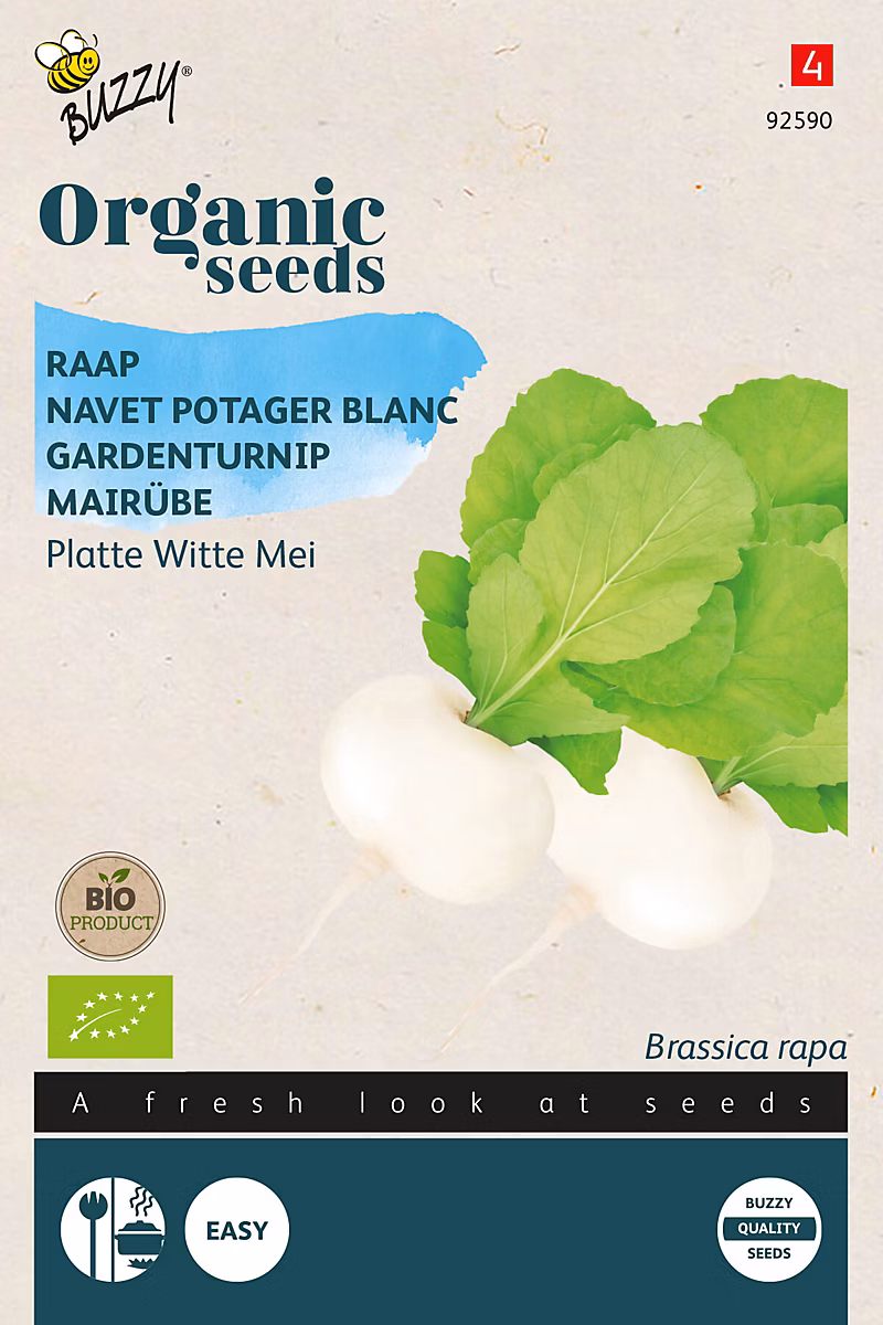 Buzzy Organic Navet potager blanc – bio Semences, Ca. 3 gr