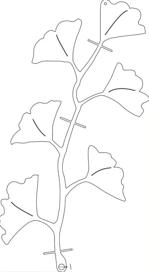 Treillis en métal forme Ginkgo Vitis in situ - 46 x 25 cm
