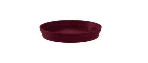 Soucoupe ronde en plastique rouge Bourgogne Eda Toscane - Ø 22,5 cm