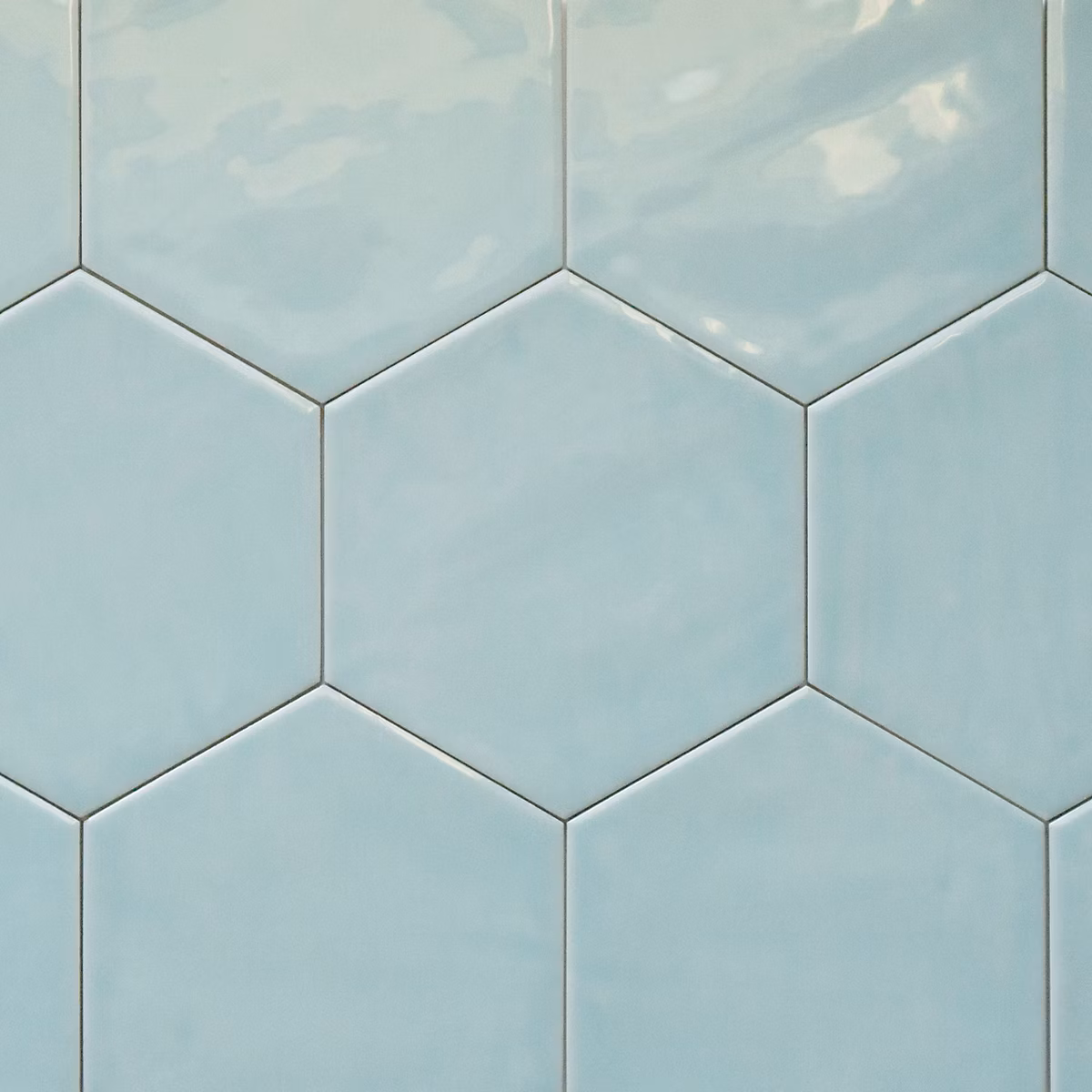 Carreaux Hexagonaux en Grès Cérame Brillant. Arte Menthe 14 × 16cm