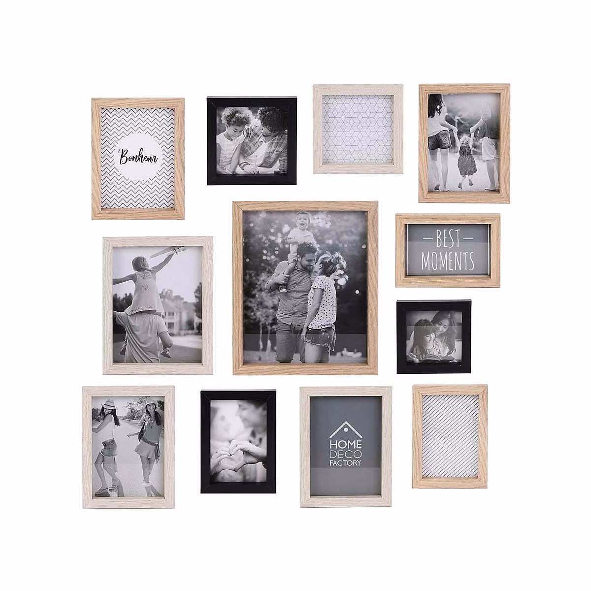 Cadres photos en bois Bonheur (Lot de 12) – Réf. NYJGRZGQO5948598227