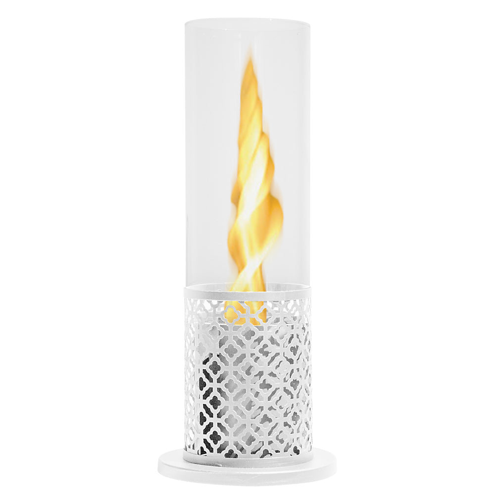 Cheminée Bio De Table Au Bioéthanol Tolosa Blanc D20Xh49 – 5 Interne Externe