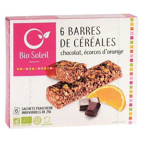 Barres céréales choco-écorce orange bio Biosoleil - 130 g