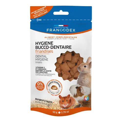 Friandises dentaires pour NAC hygiène bucco-dentaire Francodex - 50 g