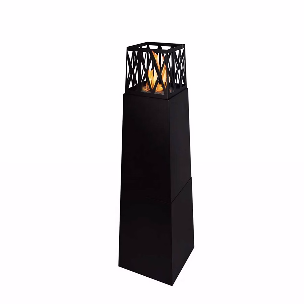 Brasero bioethanol exterieur Frankystar Vulcano 40 × 40 × 145 cm noir 2 L