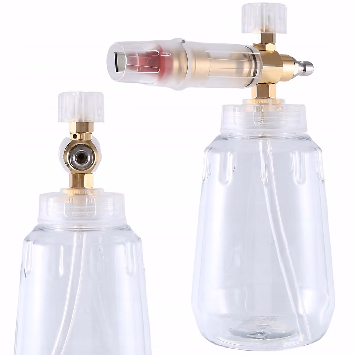Canon à Mousse 1L avec Buse 1 | 2 mm – Réservoir Transparent – Laiton – 2200 PSI – Compatible avec Nettoyeurs Kärcher K2 – K7