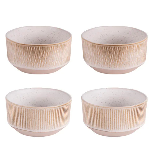 Bols en grès beige Coffret Miyaki x 4 - Ø 14 cm