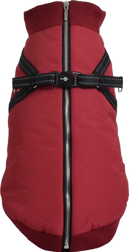 Manteau pour chien coloris bordeaux avec harnais intégré Bobby Easy - Taille 38M