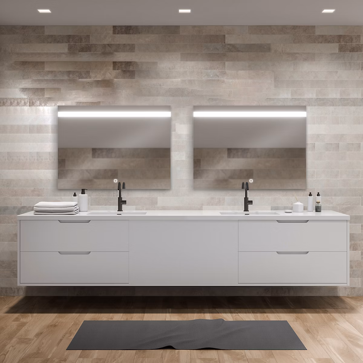 Miroir de salle de bains lumineux LED | L.80 x H.70 cm – argenté – MPGlass Kelme