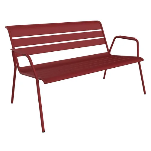 Banquette lounge Monceau coloris rouge en acier Fermob - 132 x 82 cm