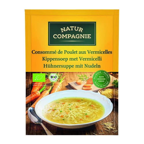 Consommé au poulet et vermicelles en sachet de 50 cl