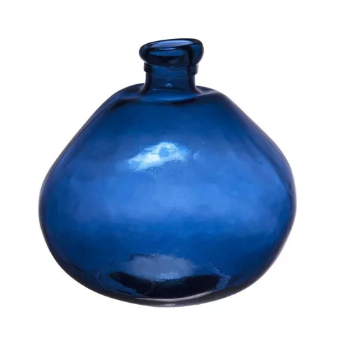 Vase Simplicity coloris bleu en verre recyclé - 23 cm